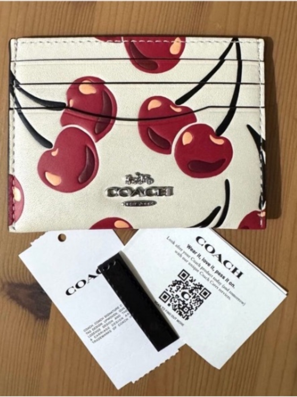 Coach cherry print card case